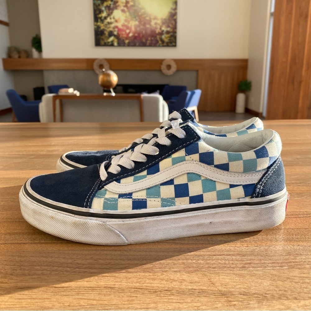 Vans Old Skool 'Blue Topaz Checkerboard, Size M4.5/ W6.0 - Picture 6 of 9